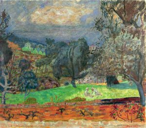 Maisema ja laskeva aurinko, 1927
